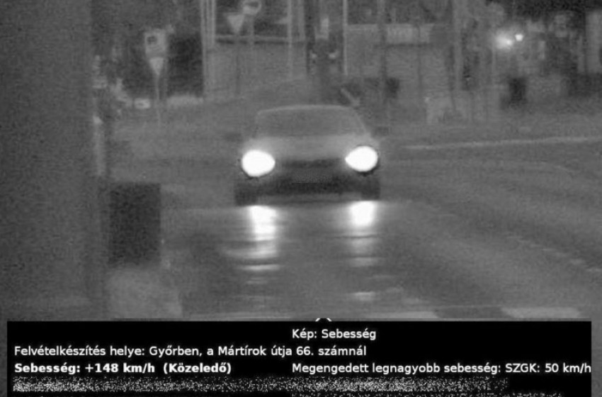 Kiakadt a traffipax, csaknem 150 kilométer per órával száguldozott Győrben egy sofőr